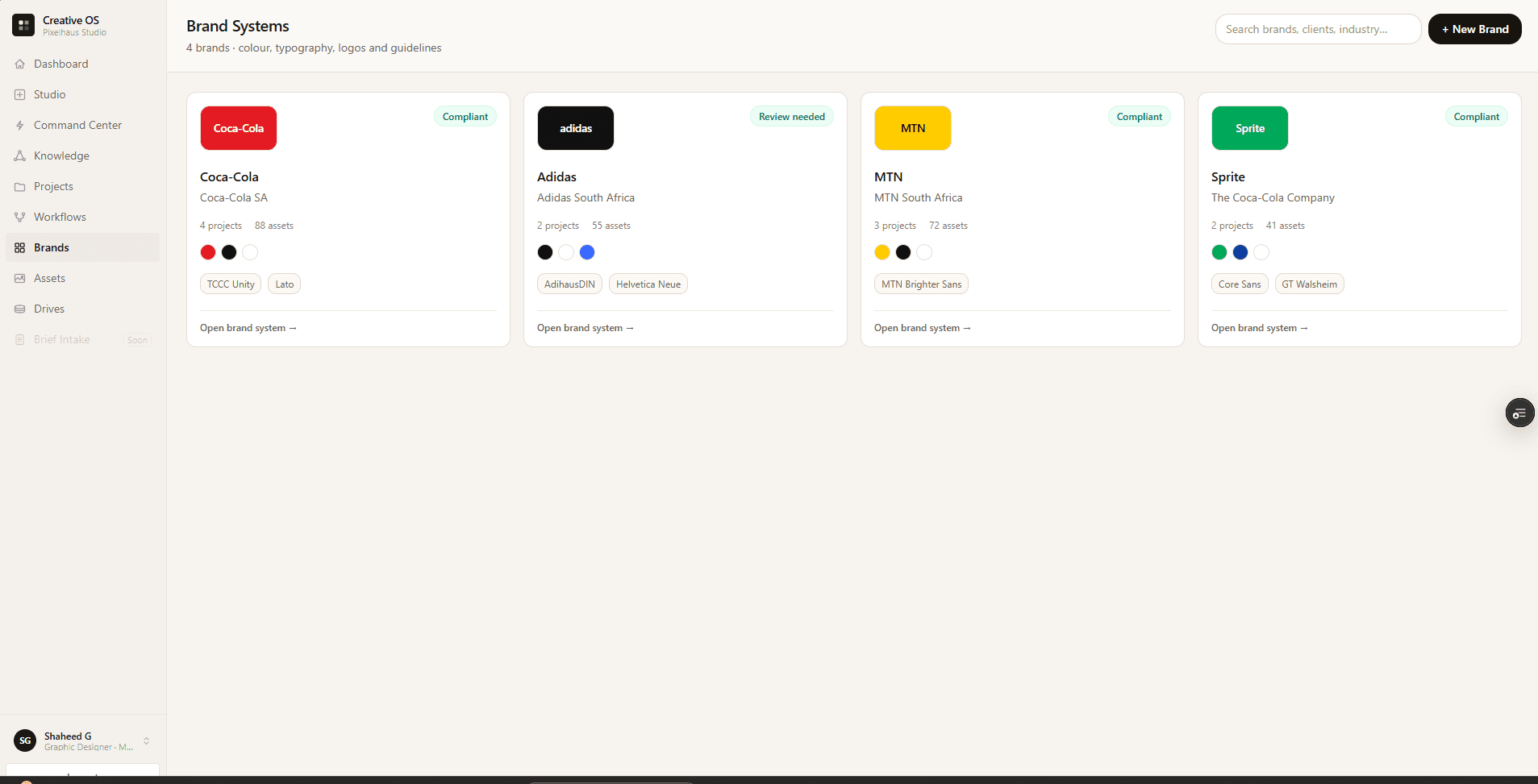 Brand Systems interface preview